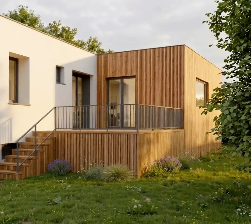 Extension à ossature bois Greenkub dans l’Orne