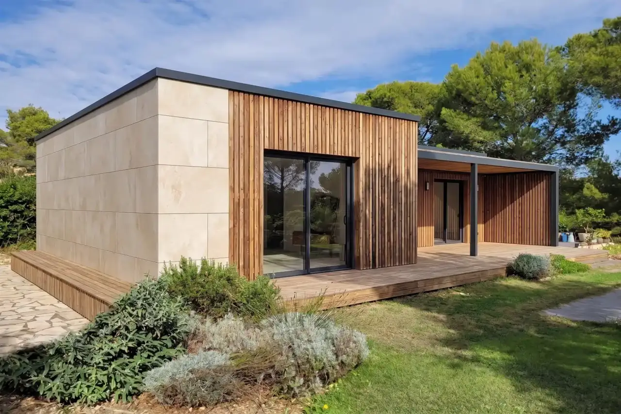 Maison Greenkub 70 m² en ossature bois, vue extérieure