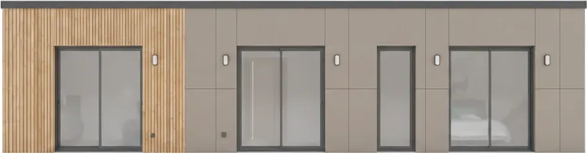 Maison ossature bois M100L, 100 m², élévation frontale