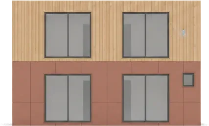 Maison ossature bois M100T, 100 m², élévation frontale