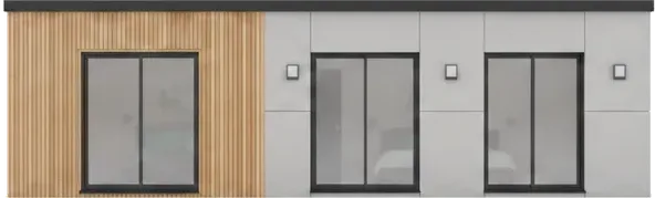 Maison ossature bois M60L, 60 m², élévation frontale