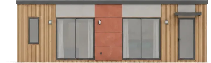 Maison ossature bois M70R, 70 m², élévation frontale