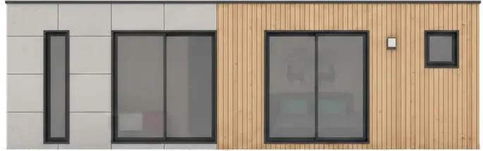Maison ossature bois M80R, 80 m², élévation frontale