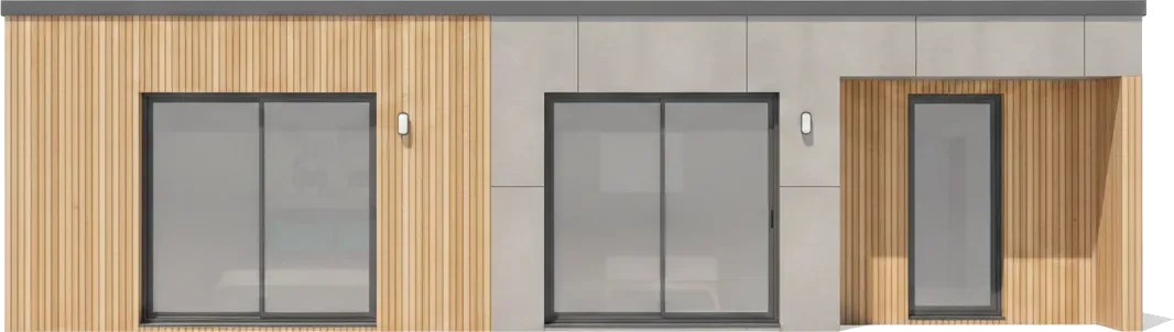 Maison ossature bois M90C, 90 m², élévation frontale