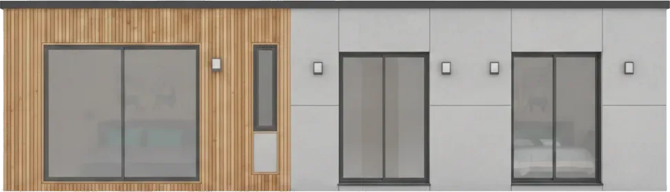 Maison ossature bois M90R, 90 m², élévation frontale