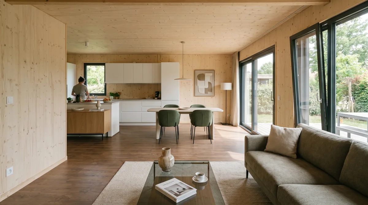 Maison ossature bois Greenkub M60R · Intérieur