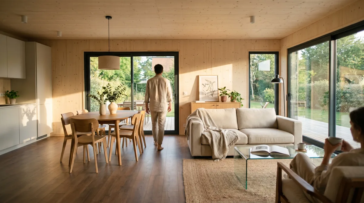 Maison ossature bois Greenkub M80R · Intérieur