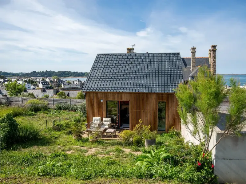 Résidence principale de 40 m², studio en ossature bois Greenkub (Côtes-d’Armor), vue extérieure