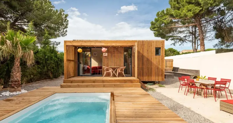 Chambre d'appoint en ossature bois, réalisation Greenkub dans l'Hérault