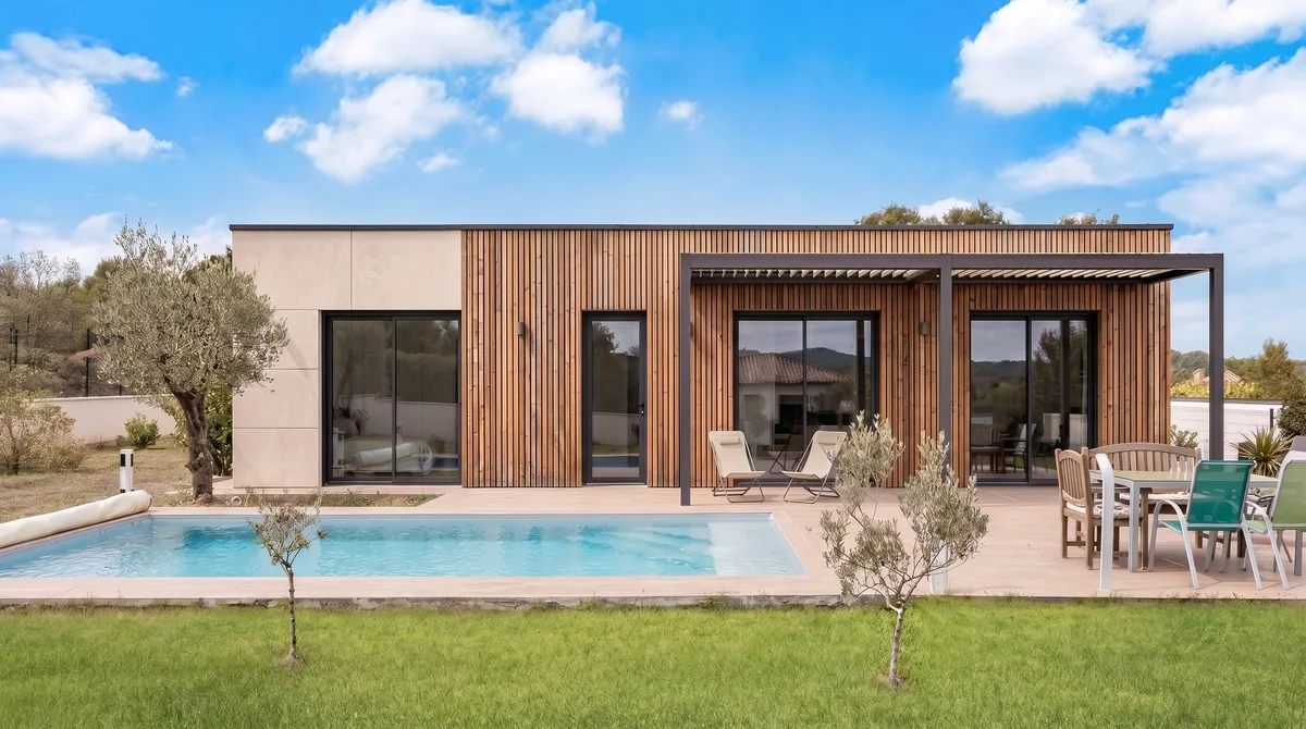 Maison en bois Greenkub M60R, 60 m², vue extérieure