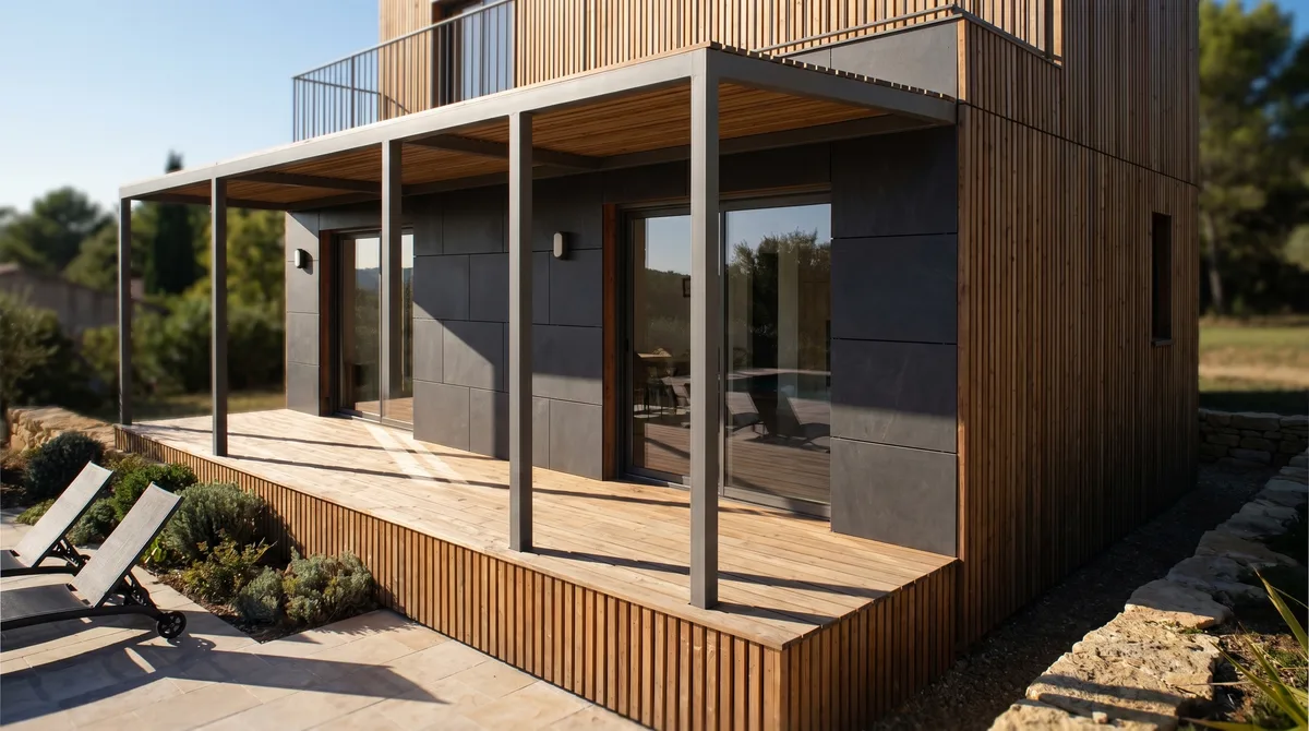 Maison en bois Greenkub M60T, 60 m², vue extérieure