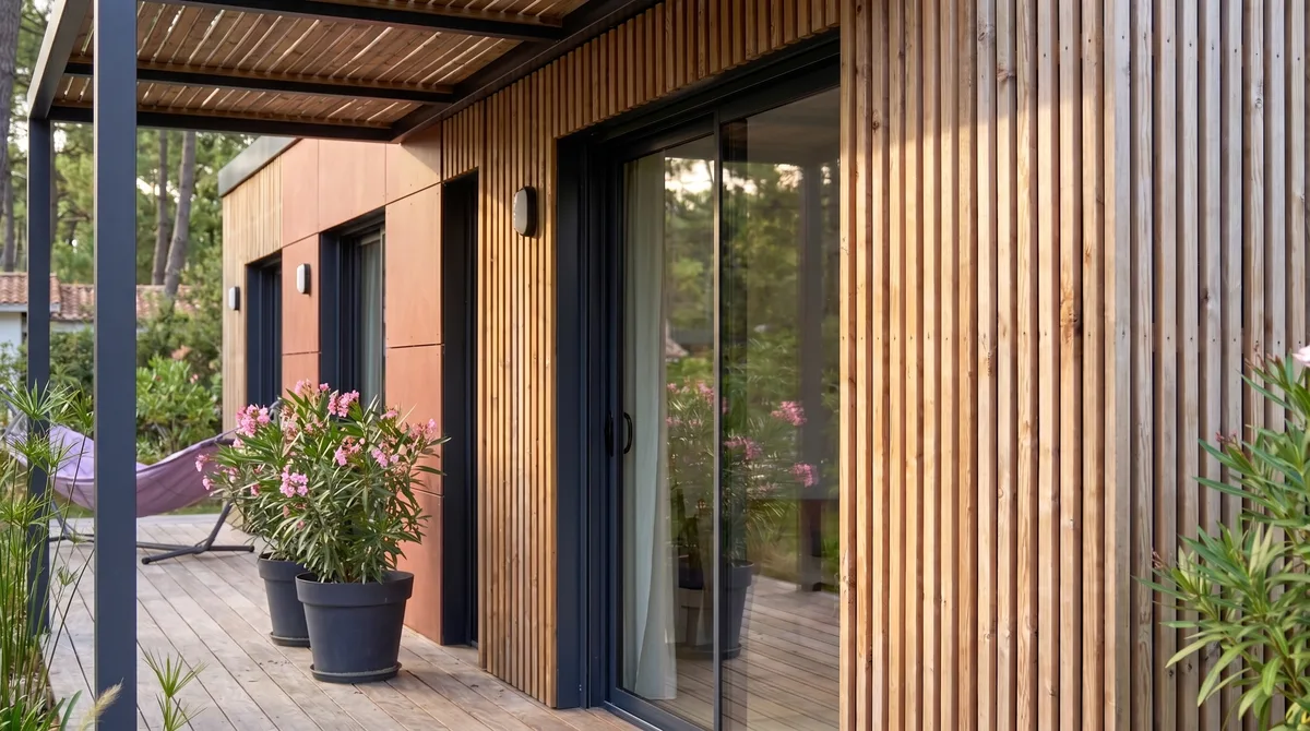 Maison en bois Greenkub M70R, 70 m², vue extérieure
