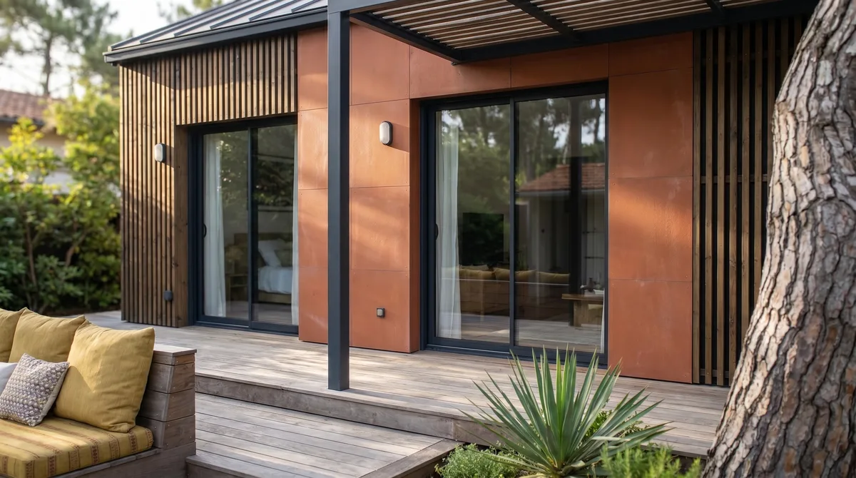 Maison en bois Greenkub M70T, 70 m², vue extérieure