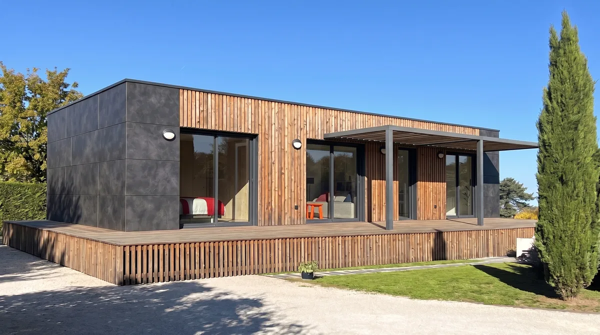 Maison en bois Greenkub M80R, 80 m², vue extérieure