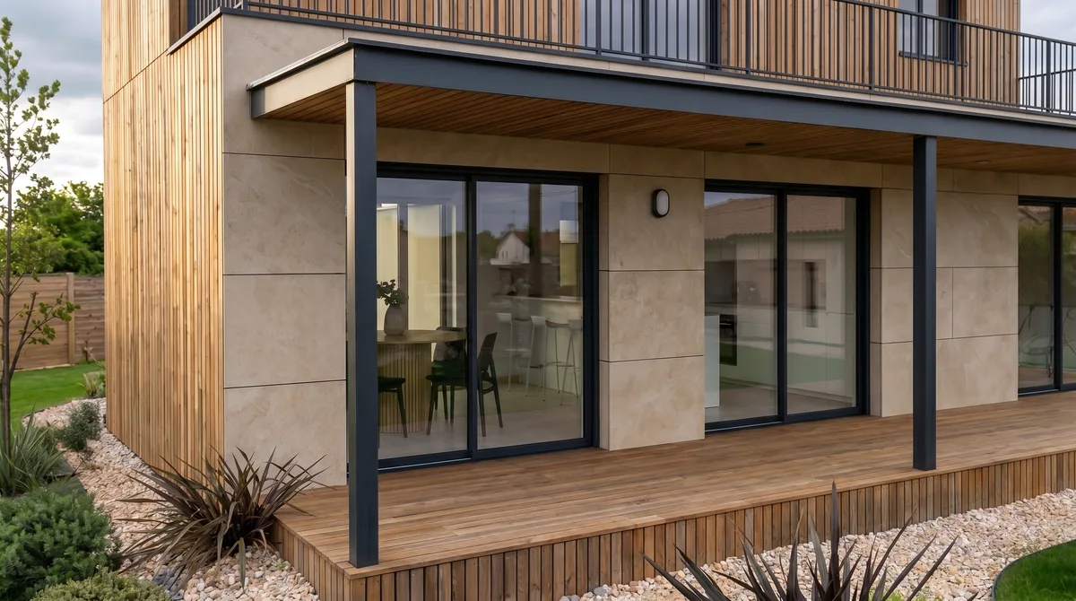 Maison en bois Greenkub M90T, 90 m², vue extérieure