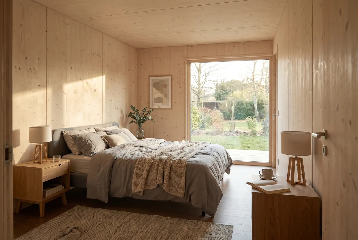 Maison en bois Greenkub M100C, 100 m², intérieur