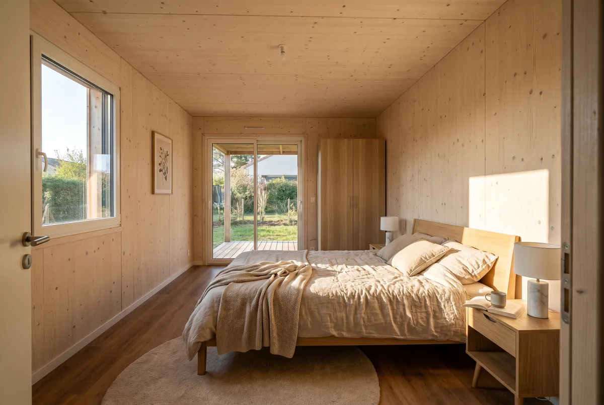 Maison en bois Greenkub M90T, 90 m², intérieur