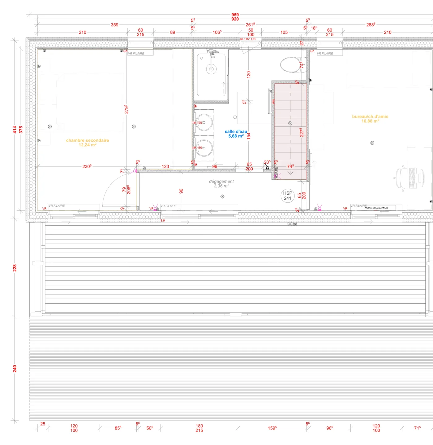 Plan coté de l'étage de la maison M90T, 90 m² à étage