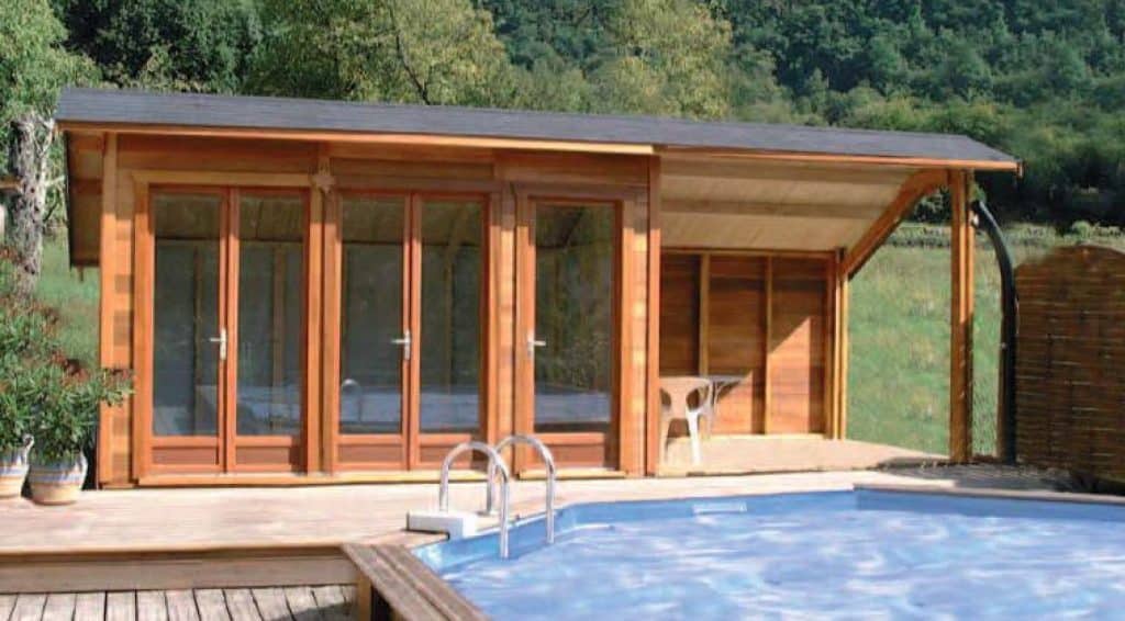 Pool house bois
