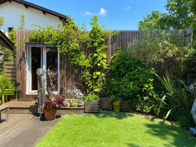 Studio de jardin recouvert de végétation