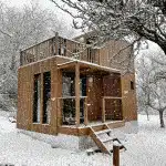 Studio de jardin sous la neige