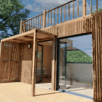 Extension de terrasse sur un studio en bois
