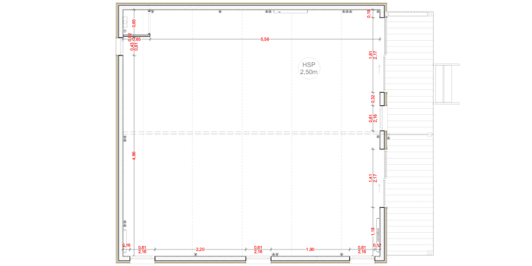 Plans intérieurs du studio de jardin de 40m2 en carré