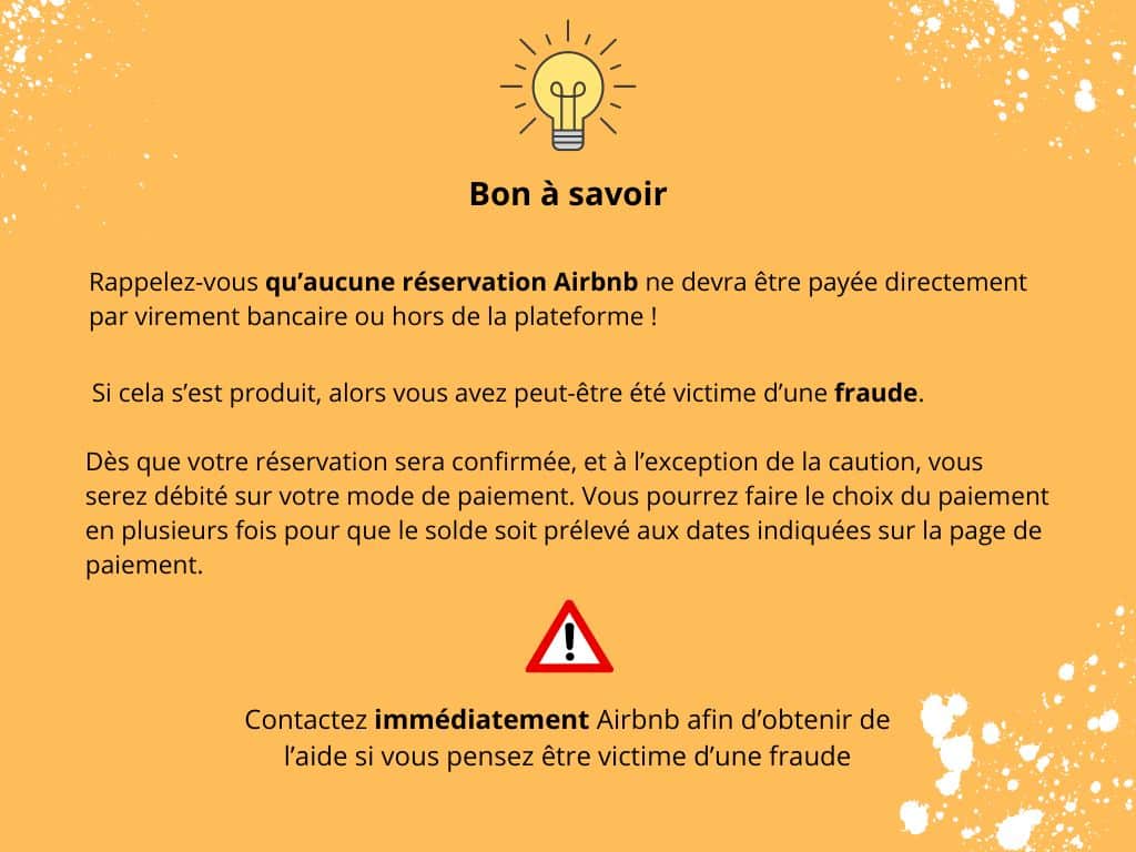 Avertissement sur la fraude concernant la location Airbnb