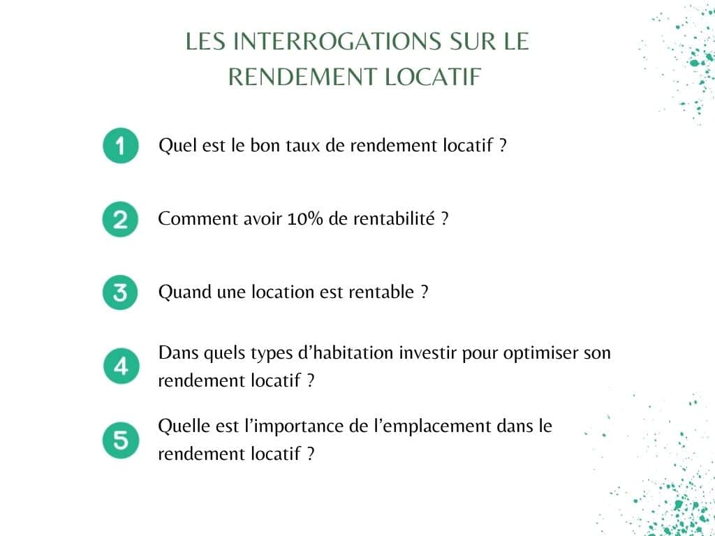 Interrogations sur le rendement locatif