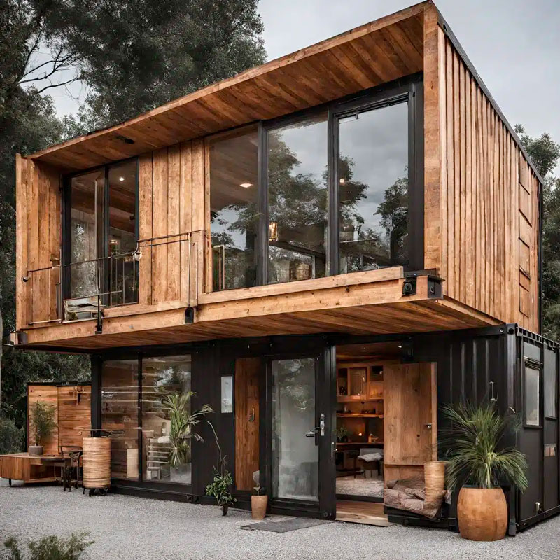 Maison container rustique