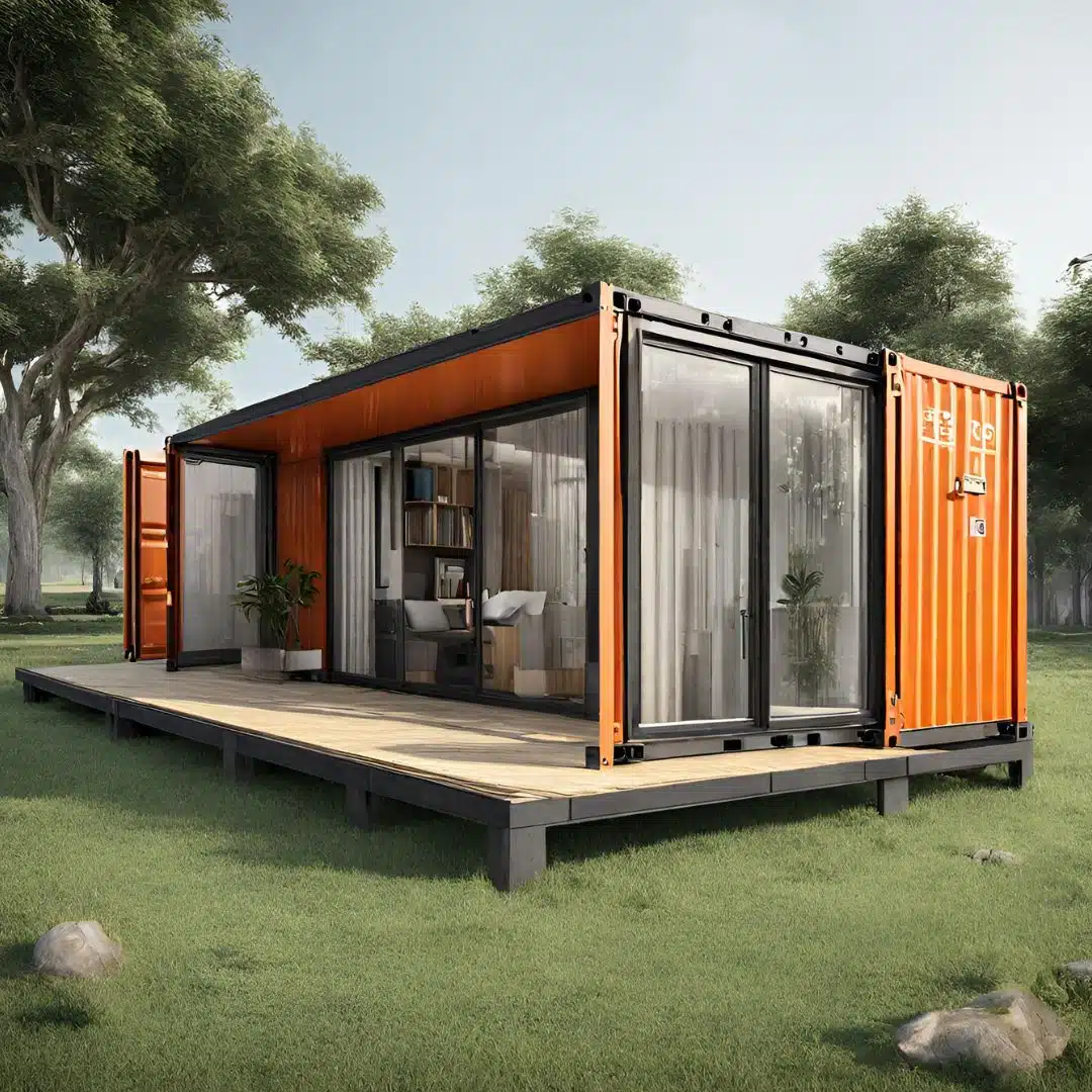 Une maison container simple avec un étage