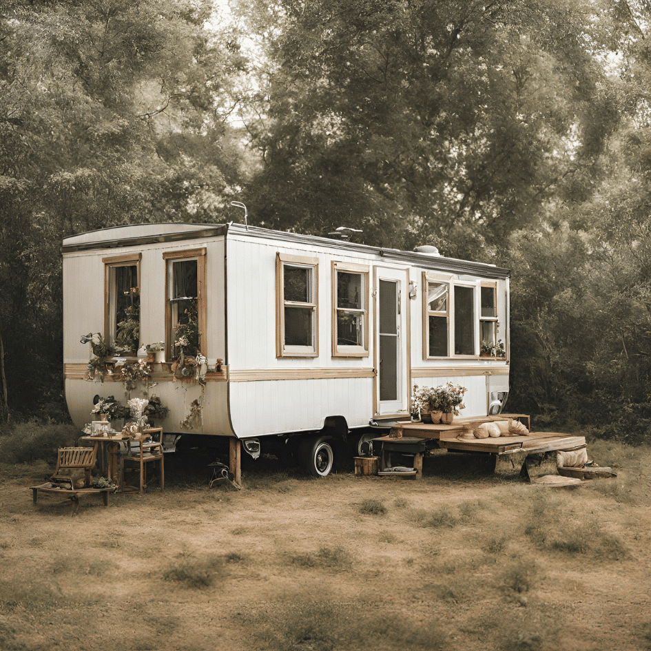 Un mobil-home dans un camping