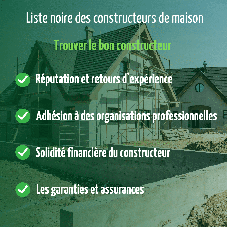 Trouver le bon constructeur de maison avec une liste noire des constructeurs de maison 