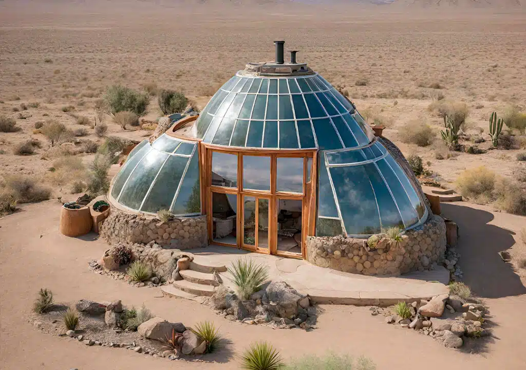Un earthship dans le désert