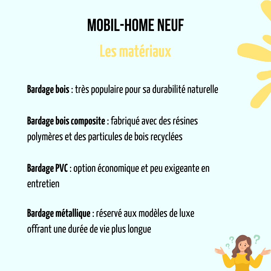 Les matériaux pour un mobil home neuf