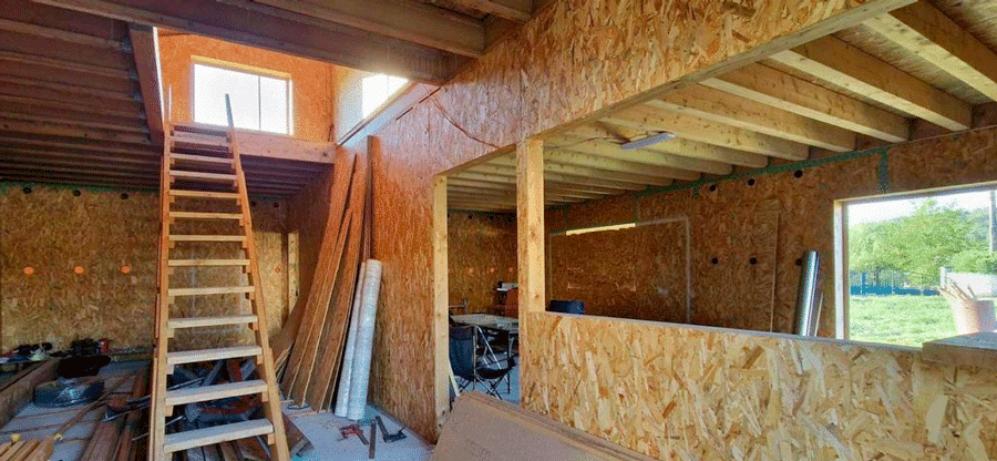 Construction intérieur d'une maison passive
