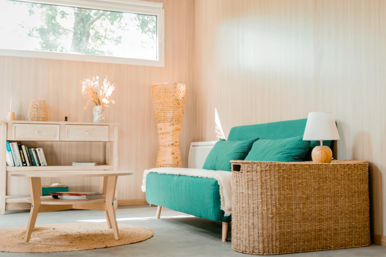 Espace de vie dans une maison en bois