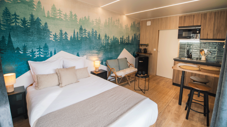 Espace de vie dans une maison en bois