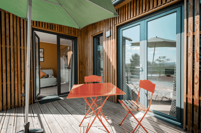Terrasse d'une maison en bois
