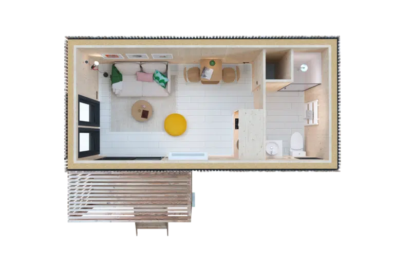 Greenkub 20m2 vue axonométrique