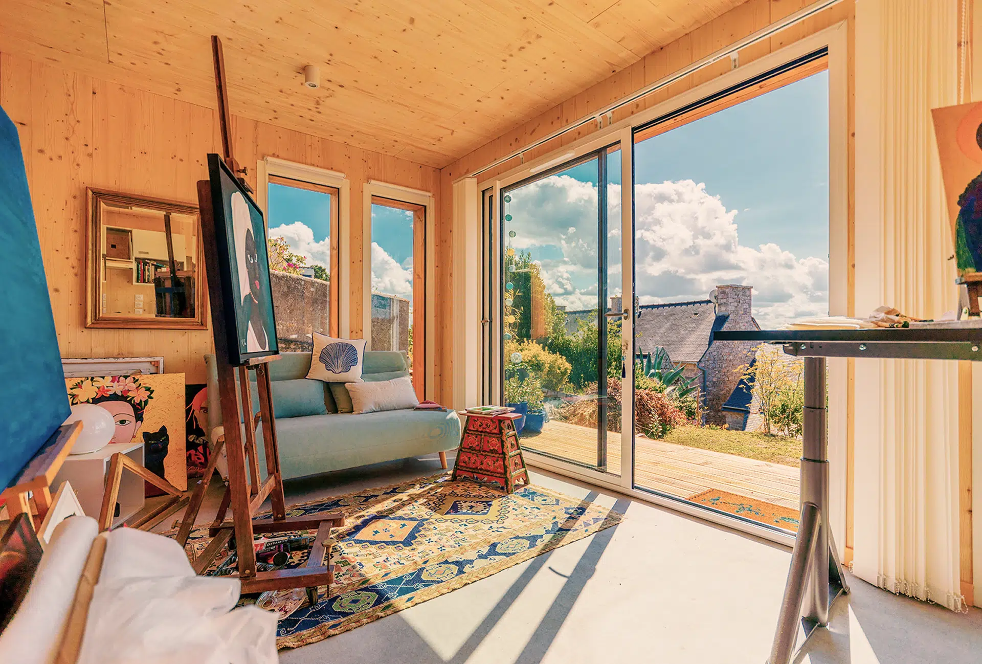 Atelier d'artiste en bois clt Greenkub - studio de peintre