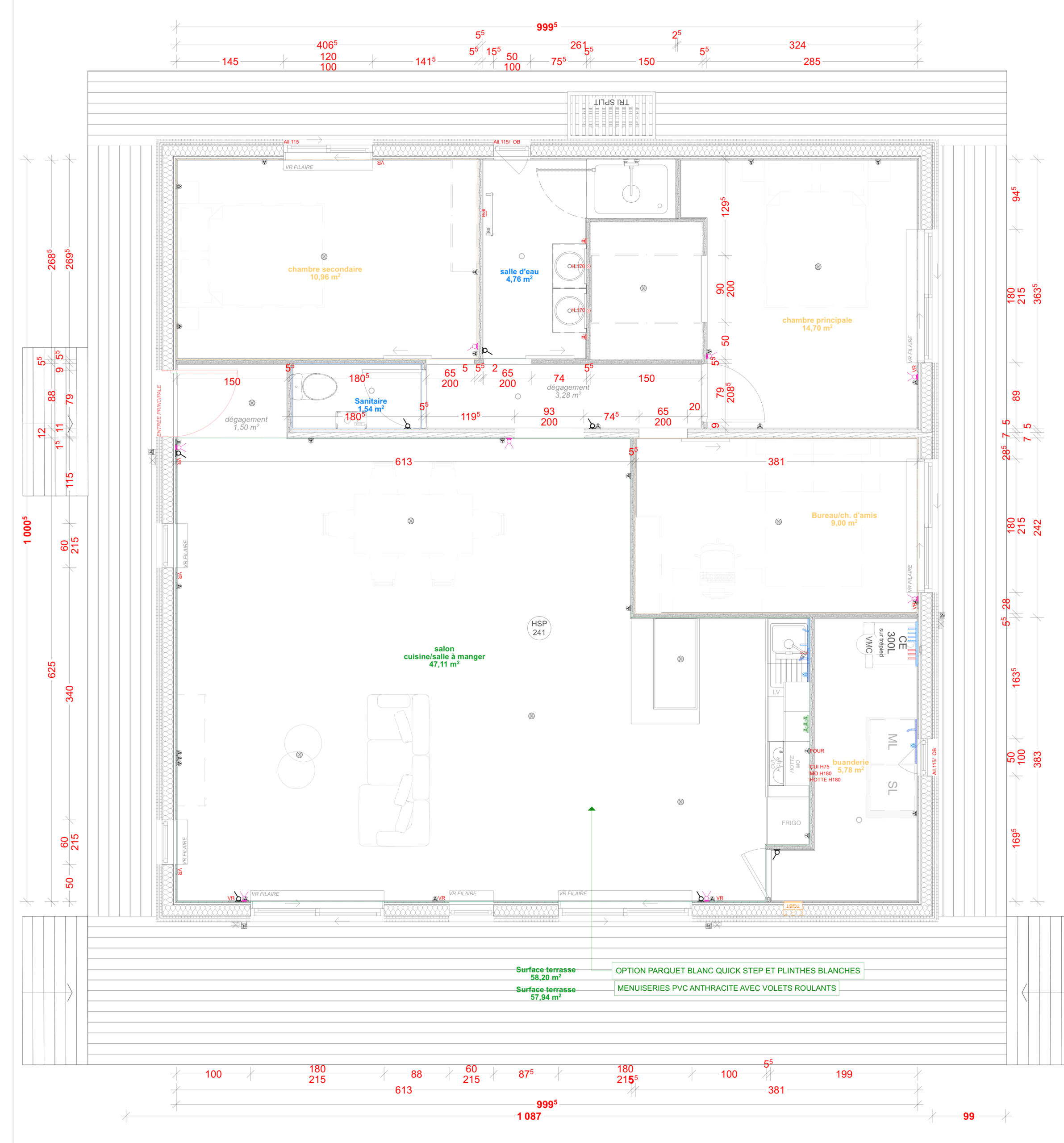 Agencement du plan