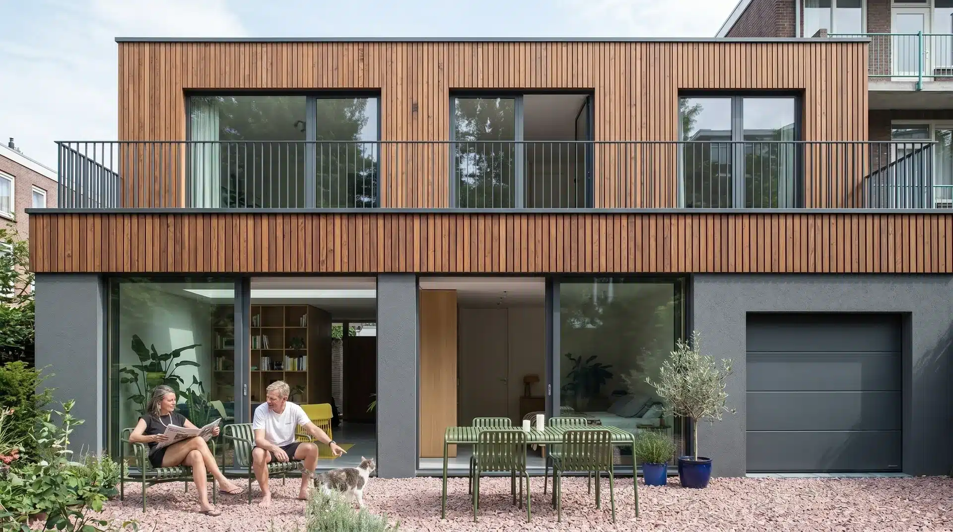 Clients Greenkub sur leur terrasse