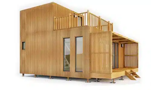 Une maison en bois de 40m2 avec une tropézienne