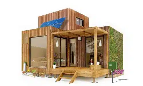 Une maison autonome en bois de 35m3 avec une mezzanine