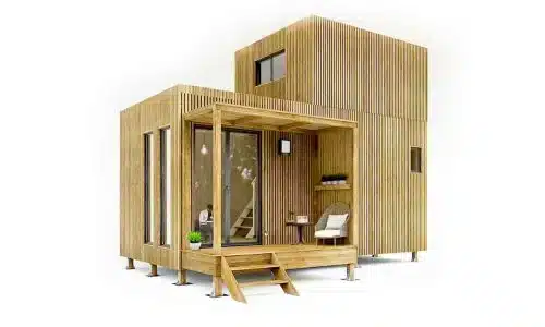Un bureau de jardin de 30m2 avec une mézzanine