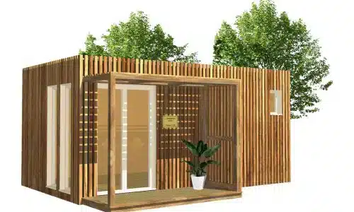 Bureau de jardin en bois pour du télétravail GreenkubModel 3D d'un studio de jardin de 15 à 20 mètres carrés Greenkub
