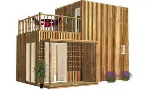 Studio de jardin en bois avec Tropézienne de 30 mètres carrés
